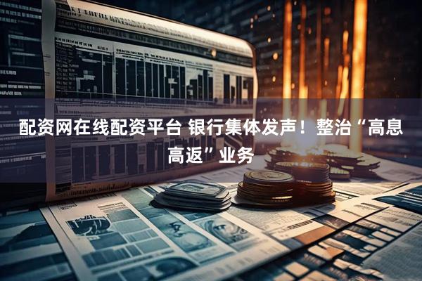 配资网在线配资平台 银行集体发声！整治“高息高返”业务